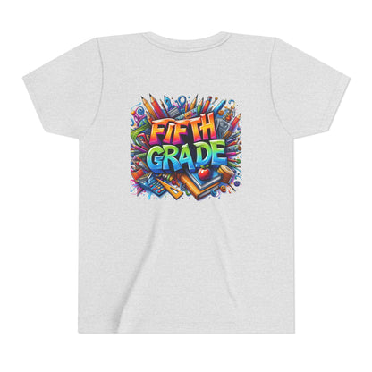 Fifth Grade Kid's Tee - Colorful School Supplies Back to School T-Shirt