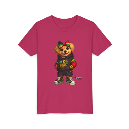 Youth Tee — Black History Queen Bear Graphic T-Shirt