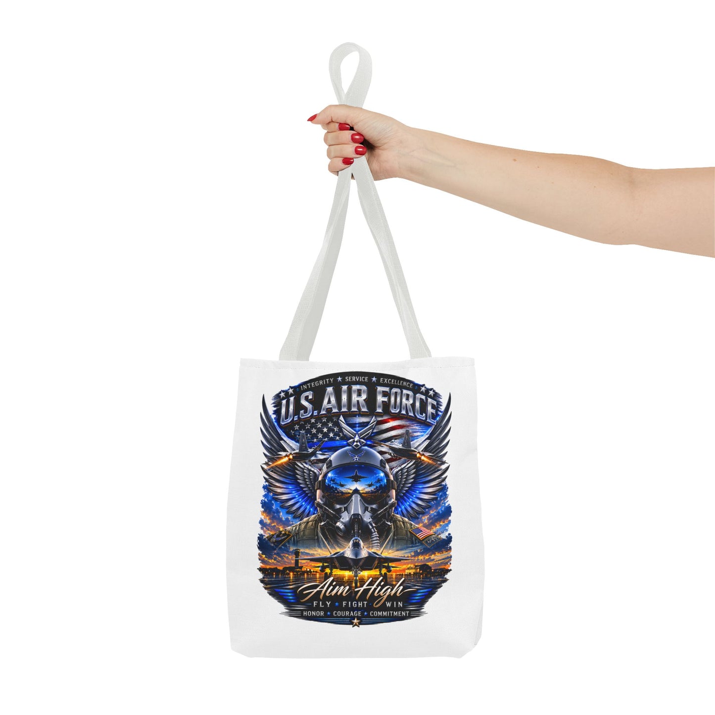 U.S. Air Force Aviator Tote Bag – 'Aim High' Military Pilot Design
