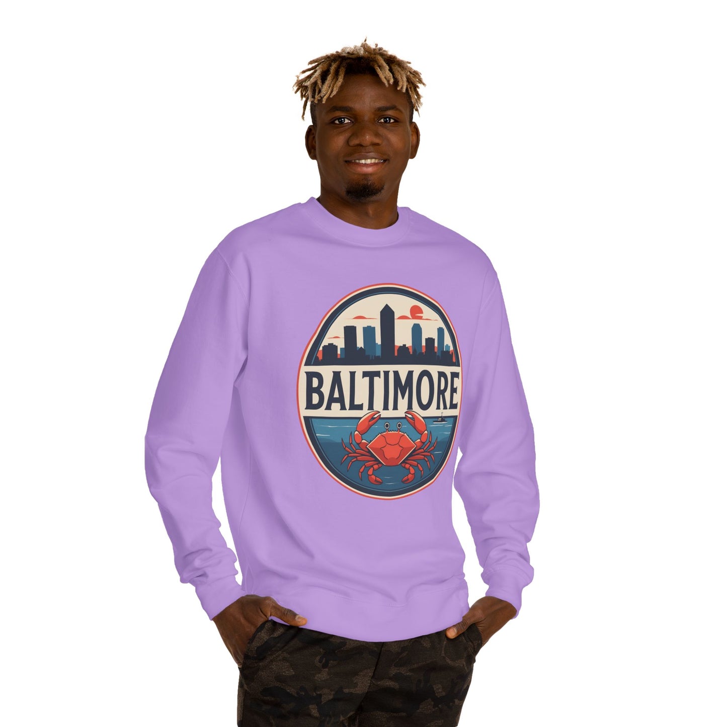 Baltimore Skyline Crab Sweatshirt – Retro City Crewneck