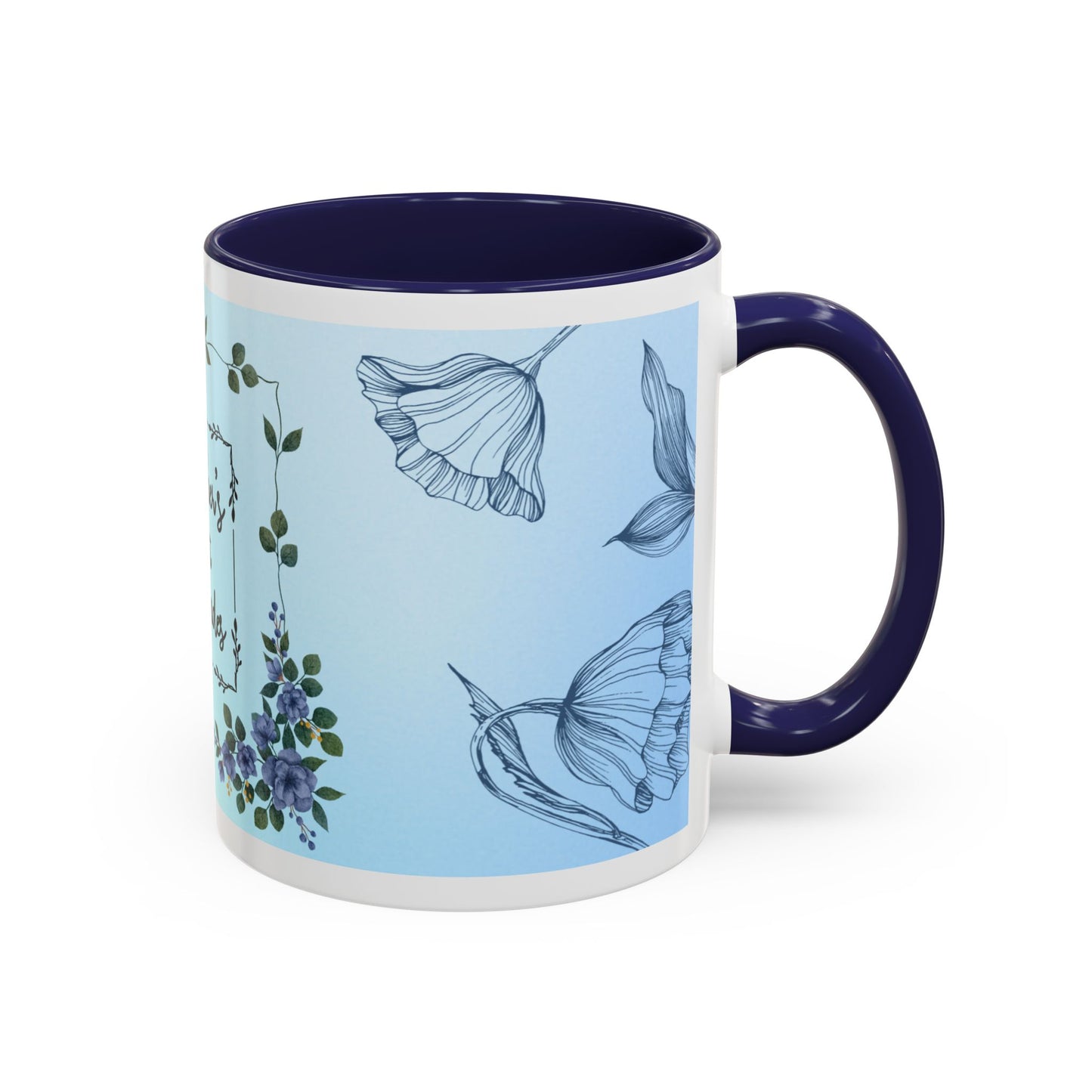 Mother's Heart Floral Accent Coffee Mug — "A Mother's Heart Never Fades"