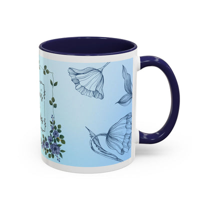 Mother's Heart Floral Accent Coffee Mug — "A Mother's Heart Never Fades"