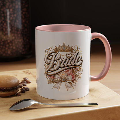 Bride Accent Coffee Mug — Floral Crown Bridal Gift (11/15oz)