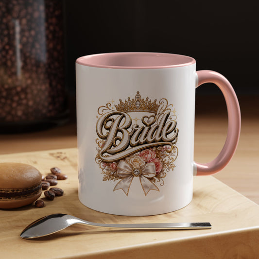 Bride Accent Coffee Mug — Floral Crown Bridal Gift (11/15oz)