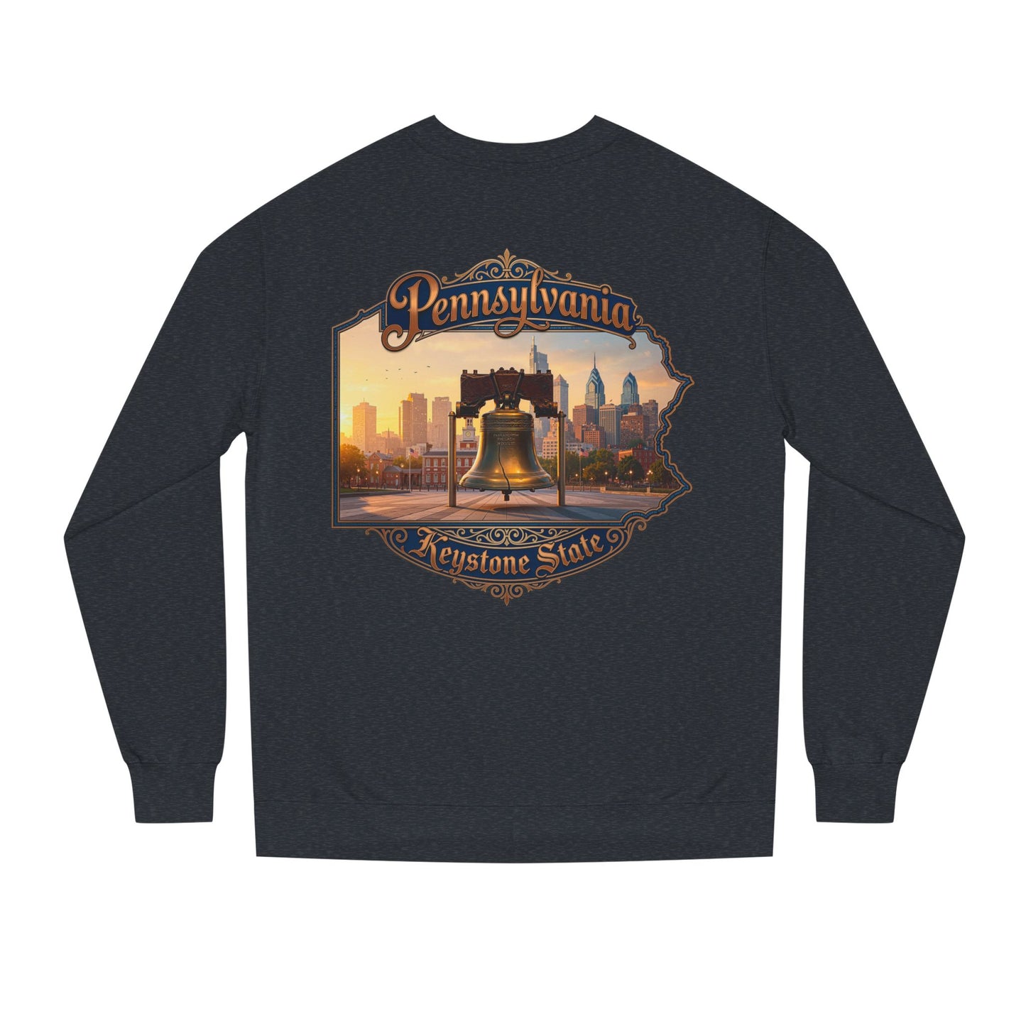 Pennsylvania Keystone State Sweatshirt — Liberty Bell & City Skyline Crewneck