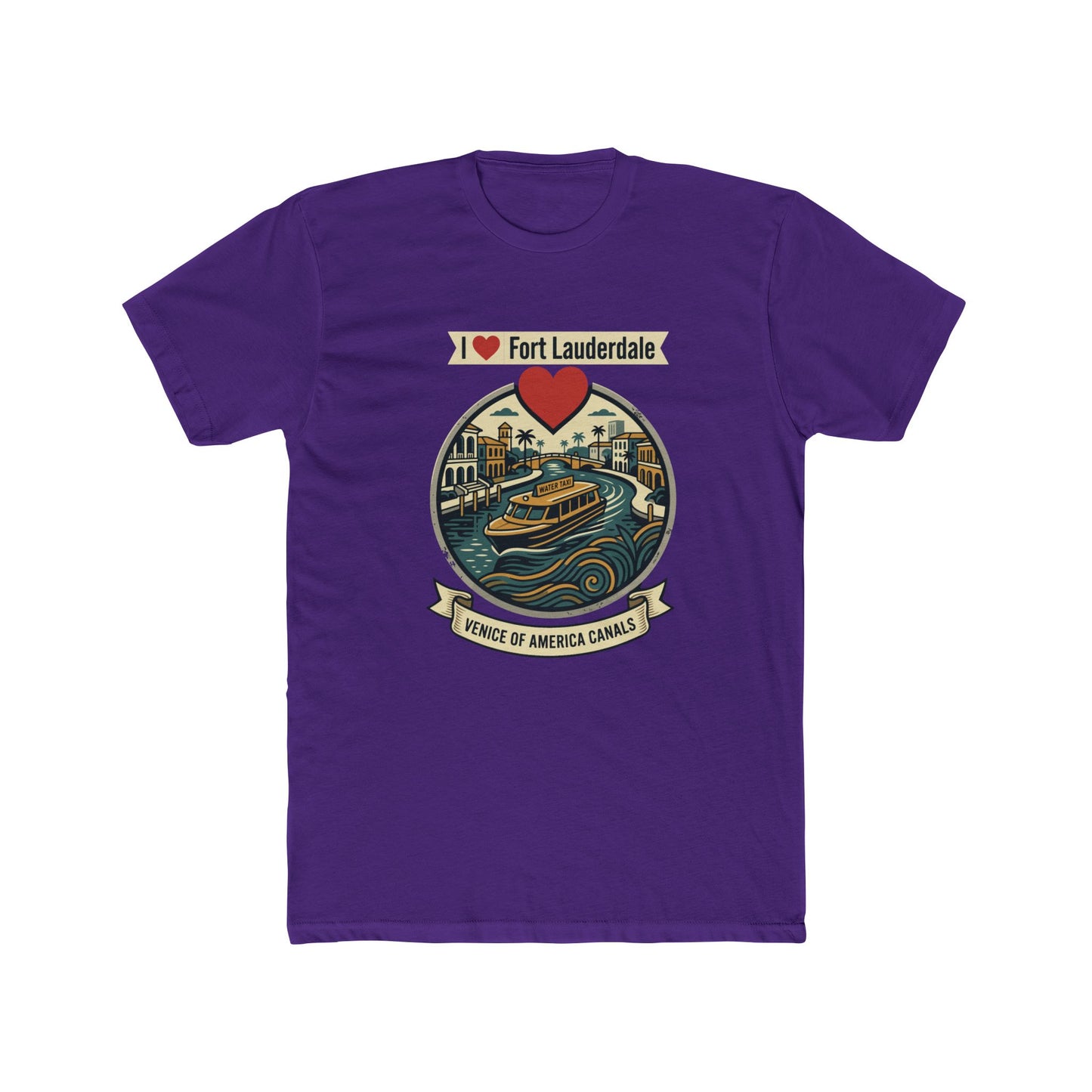 I Heart Fort Lauderdale Canals T‑Shirt — Venice of America Boat Graphic Tee