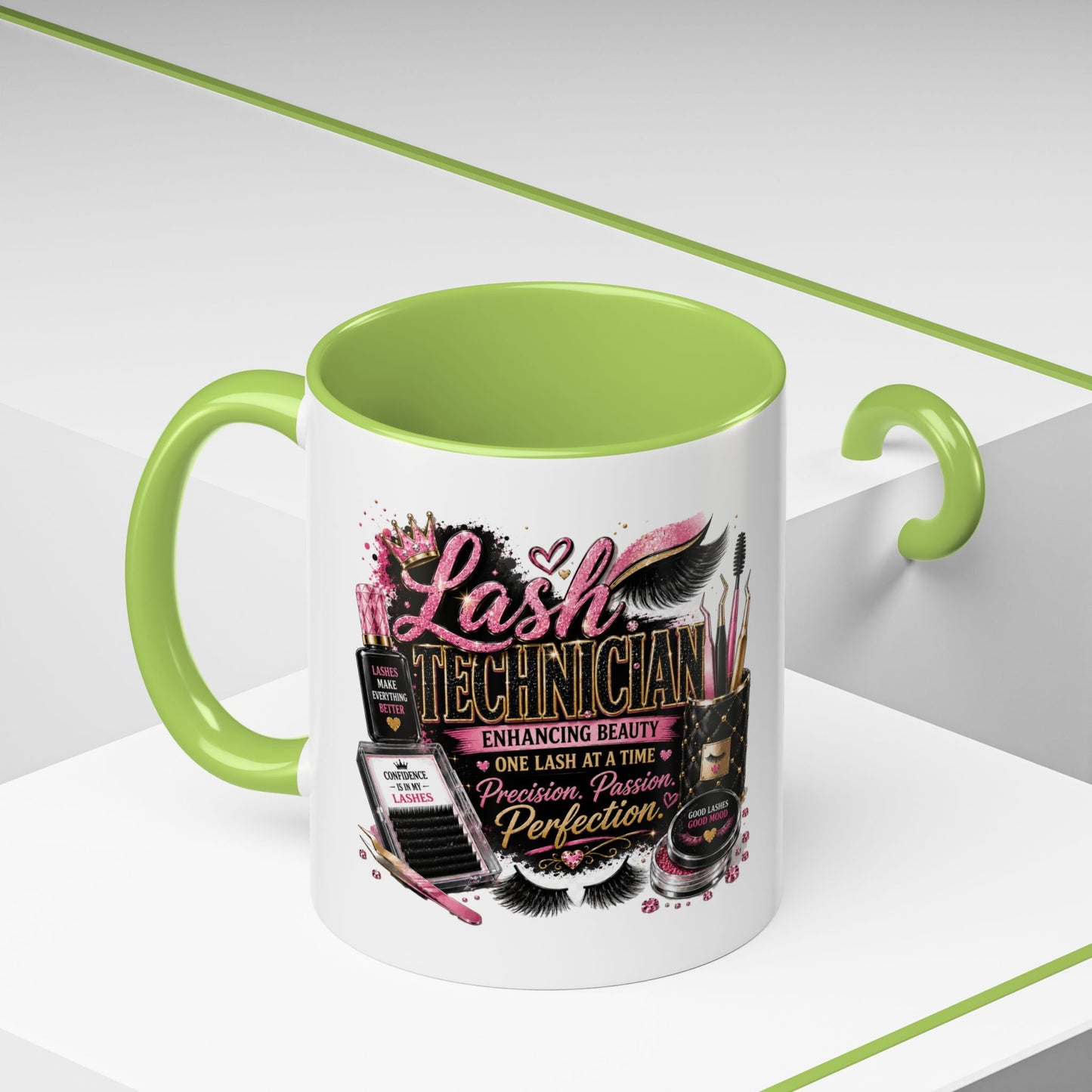 Lash Technician Coffee Mug – 'Enhancing Beauty One Lash at a Time' Accent Mug