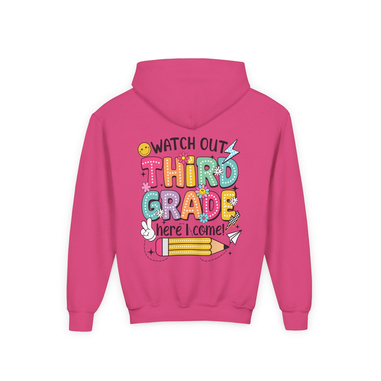 Kids "Watch Out Third Grade Here I Come" Hoodie - Back-to-School 3rd Grade Sweatshirt