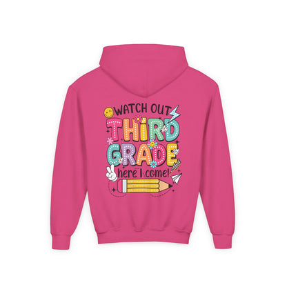 Kids "Watch Out Third Grade Here I Come" Hoodie - Back-to-School 3rd Grade Sweatshirt
