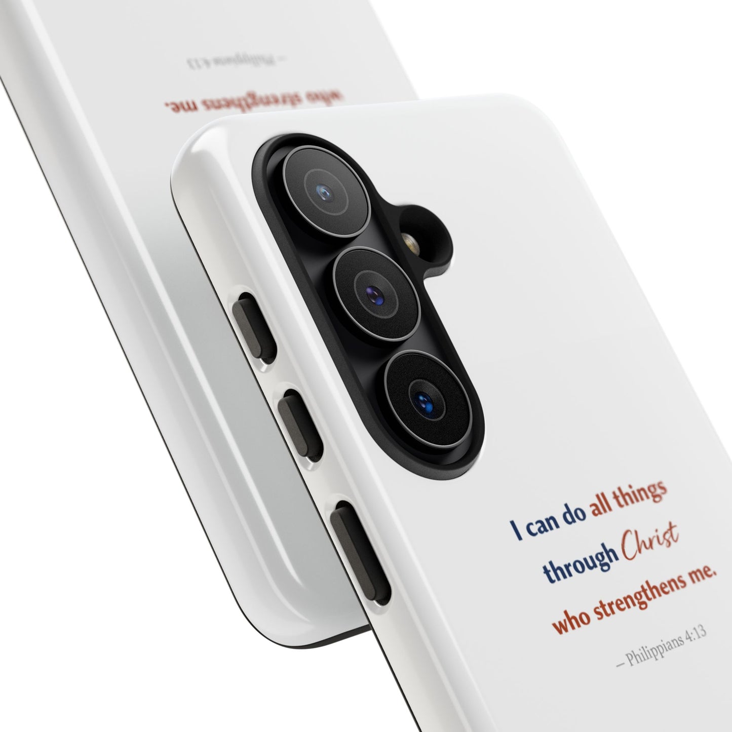 Christian Phone Case – “I Can Do All Things Through Christ” Inspirational Tough Case