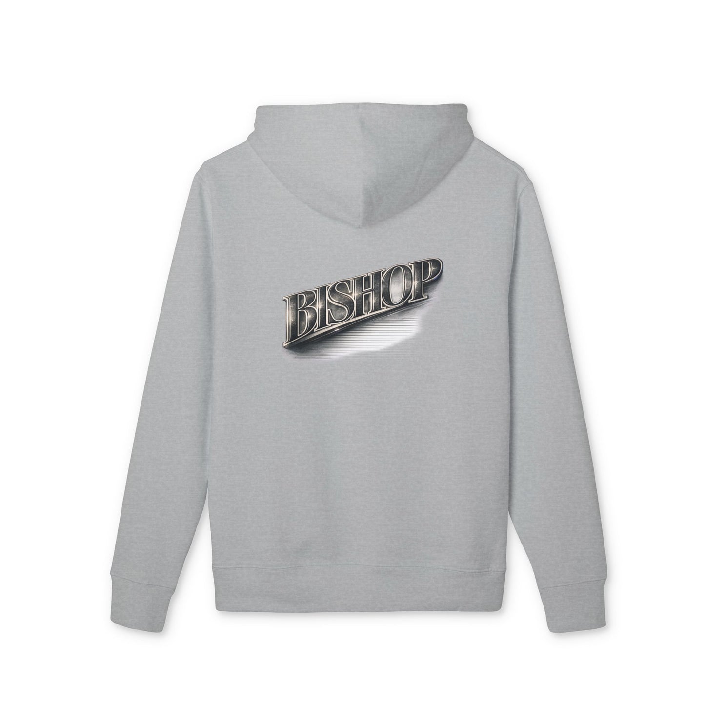 Bishop Chrome Logo Hoodie — Vintage Metallic Script Streetwear