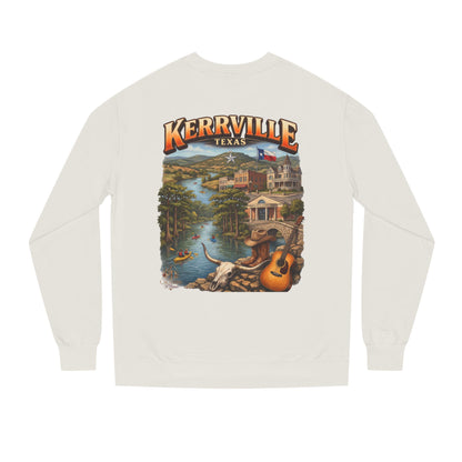 Kerrville Texas Scenic Crewneck Sweatshirt — Riverfront Guitar Vintage Design