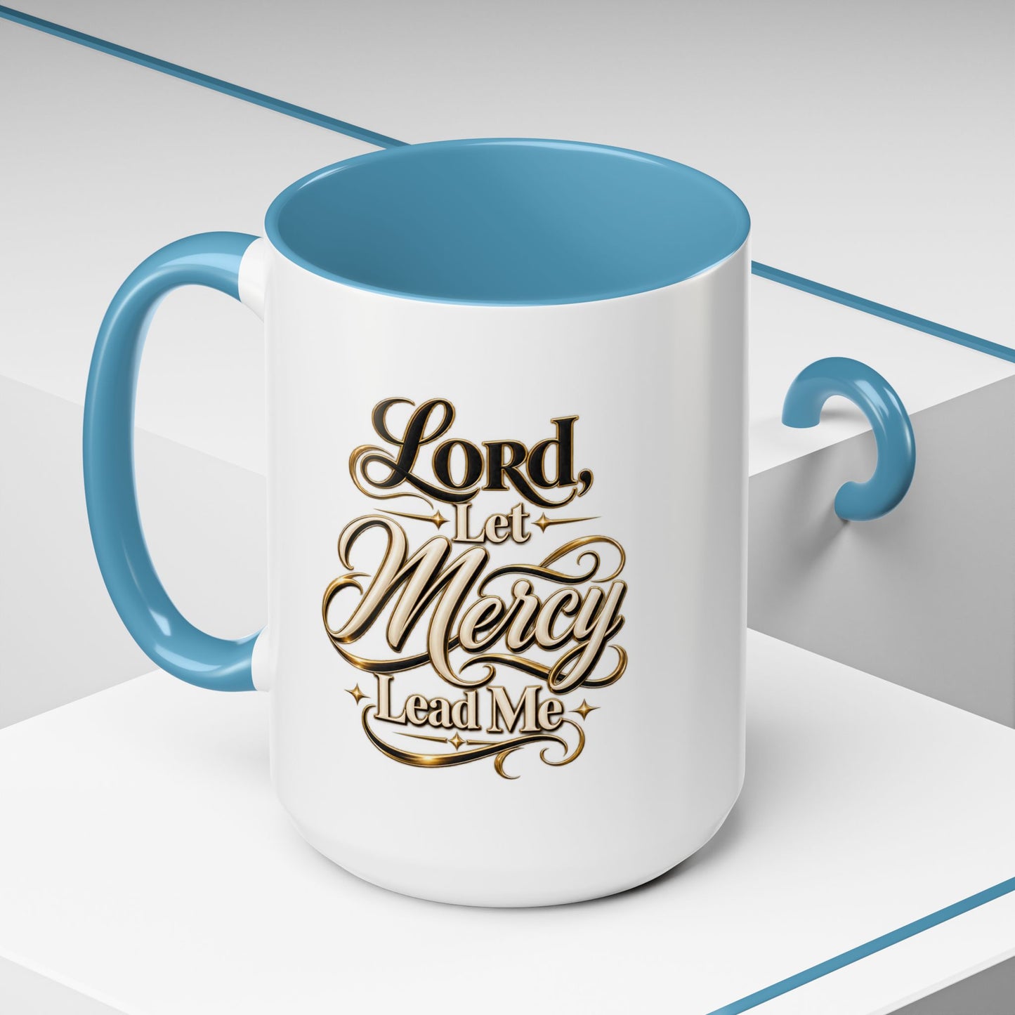 Lord, Let Mercy Lead Me Accent Coffee Mug — Inspirational Christian Scripture 11/15oz