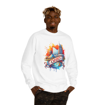 Ohio Skyline Crewneck Sweatshirt – Colorful Cityscape Graphic