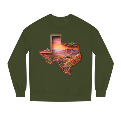 Texas Sunset Crewneck Sweatshirt — Scenic Lone Star State Landscape