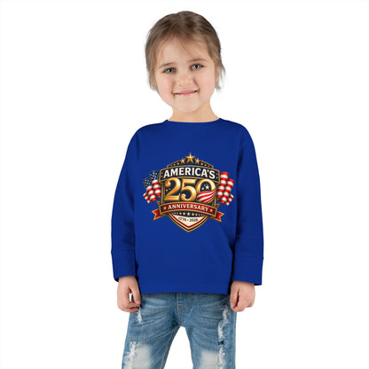 Toddler Long Sleeve Tee — "America's 25th Anniversary" Patriotic Badge