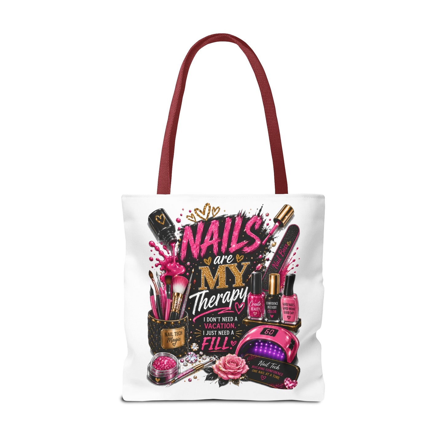 Nails Are My Therapy Tote Bag — Nail Tech Cosmetic Makeup Salon Gift