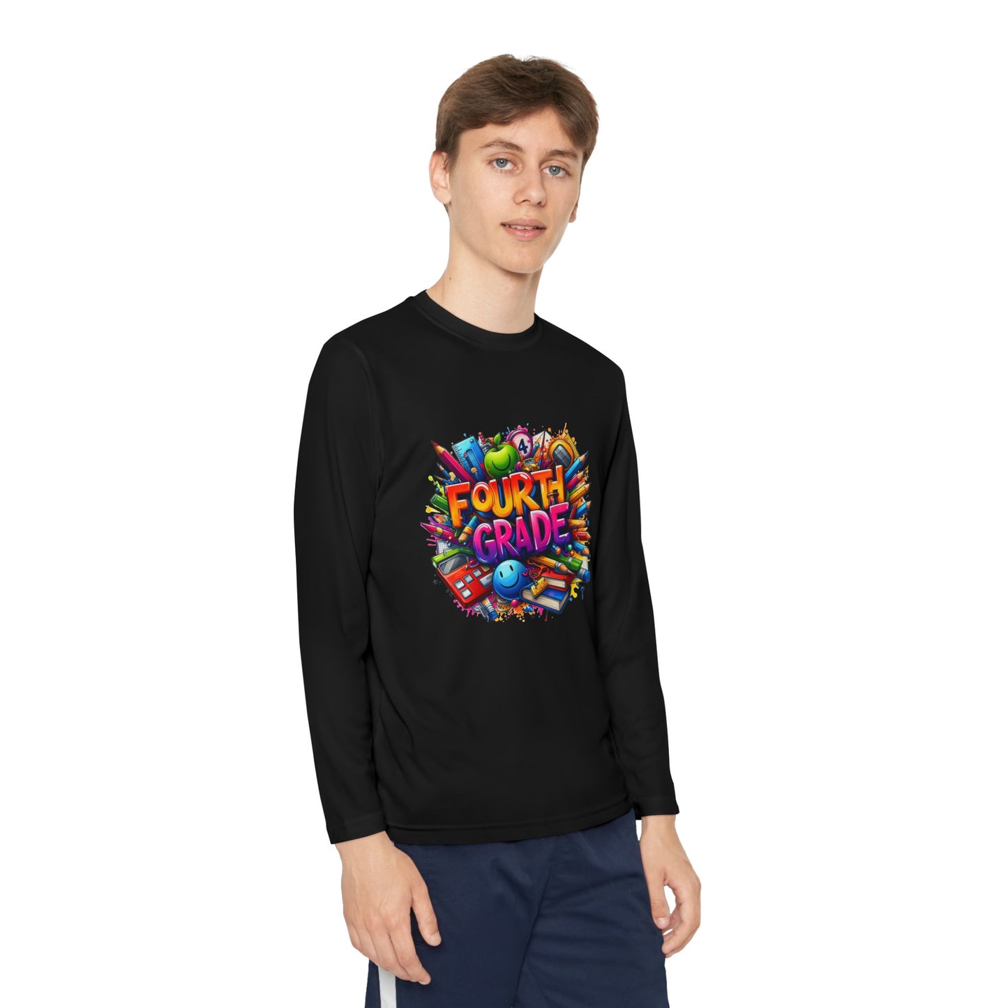 Fourth Grade Long Sleeve Tee — Colorful School Kids Shirt