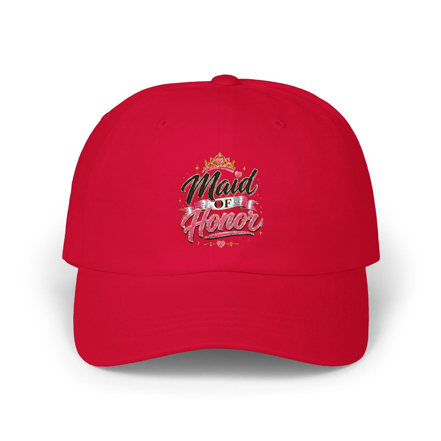 Maid of Honor Dad Cap — Floral Script Bridal Party Baseball Hat