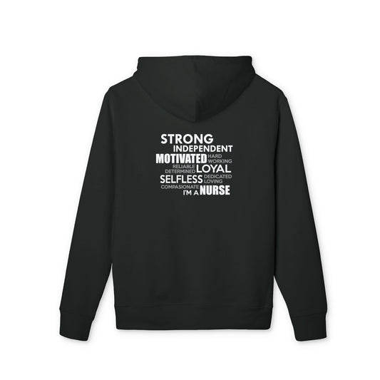 Nurse Word Cloud Hoodie — Strong Independent Motivated Loyal Selfless