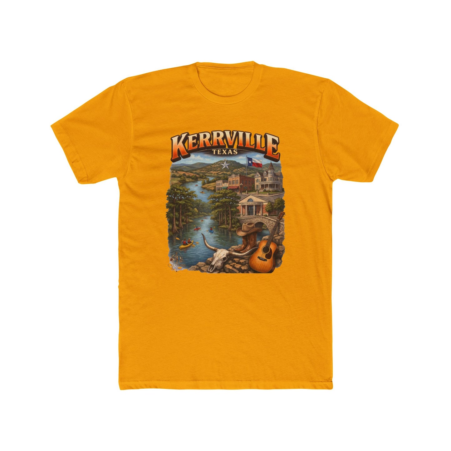 Kerrville Texas Scenic T-Shirt — Riverfront Guitar Vintage Travel Tee