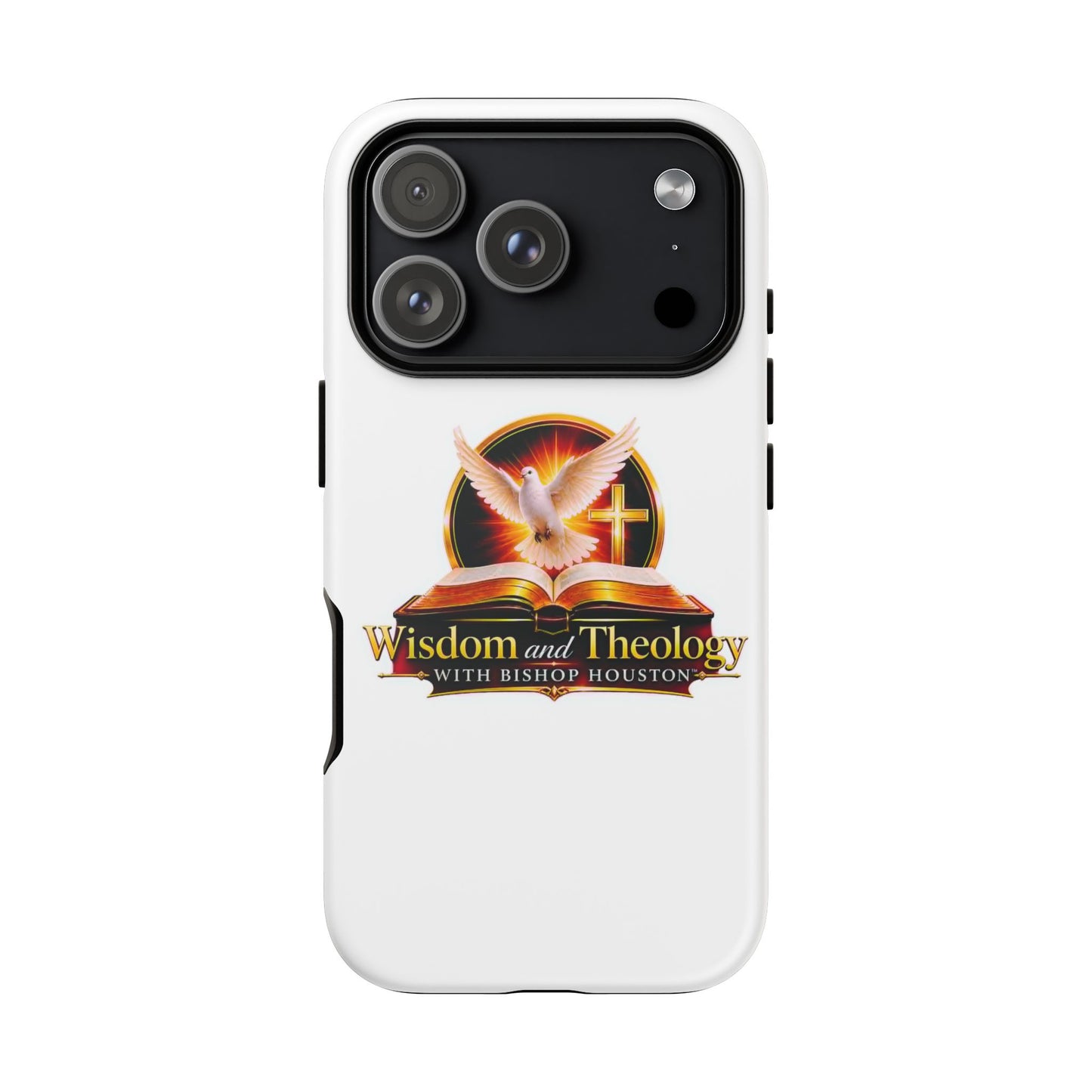 Wisdom and Theology Phone Case — Christian Dove & Cross Protective Tough Case