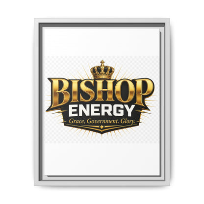 Framed Canvas Art - "Bishop Energy" Gold Crown Logo (Matte)