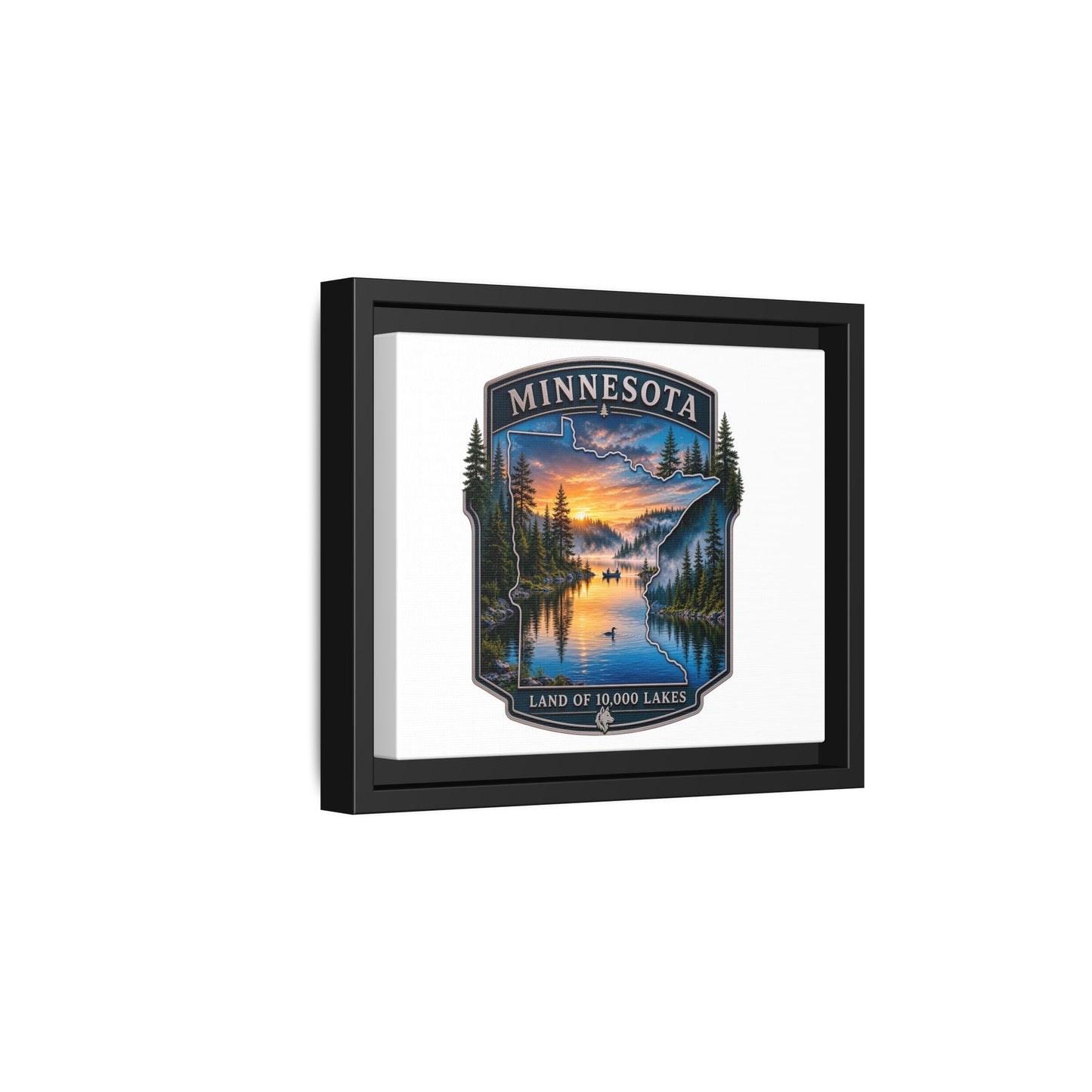 Minnesota Lakes Matte Canvas Print (Framed) — 'Land of 10,000 Lakes' Scenic Wall Art