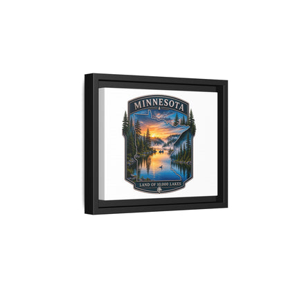 Minnesota Lakes Matte Canvas Print (Framed) — 'Land of 10,000 Lakes' Scenic Wall Art