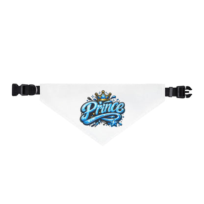 Prince Clip-On Pet Bandana — Blue Crown Dog Collar Accessory