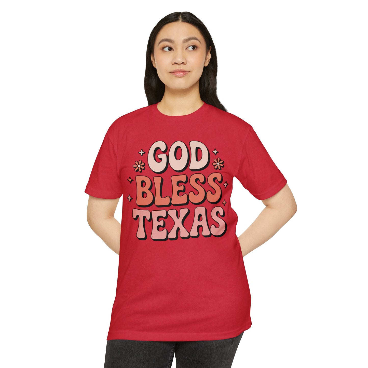 God Bless Texas T-Shirt — Retro Floral State Pride Tee