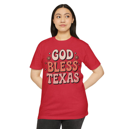 God Bless Texas T-Shirt — Retro Floral State Pride Tee