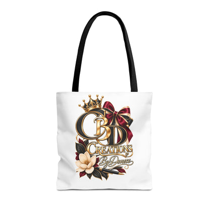 Logo Tote Bag — Elegant Crown & Bow Monogram Tote