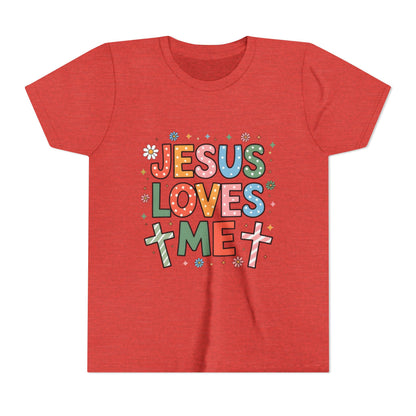Youth Tee — "Jesus Loves Me" Colorful Christian Kids T-Shirt
