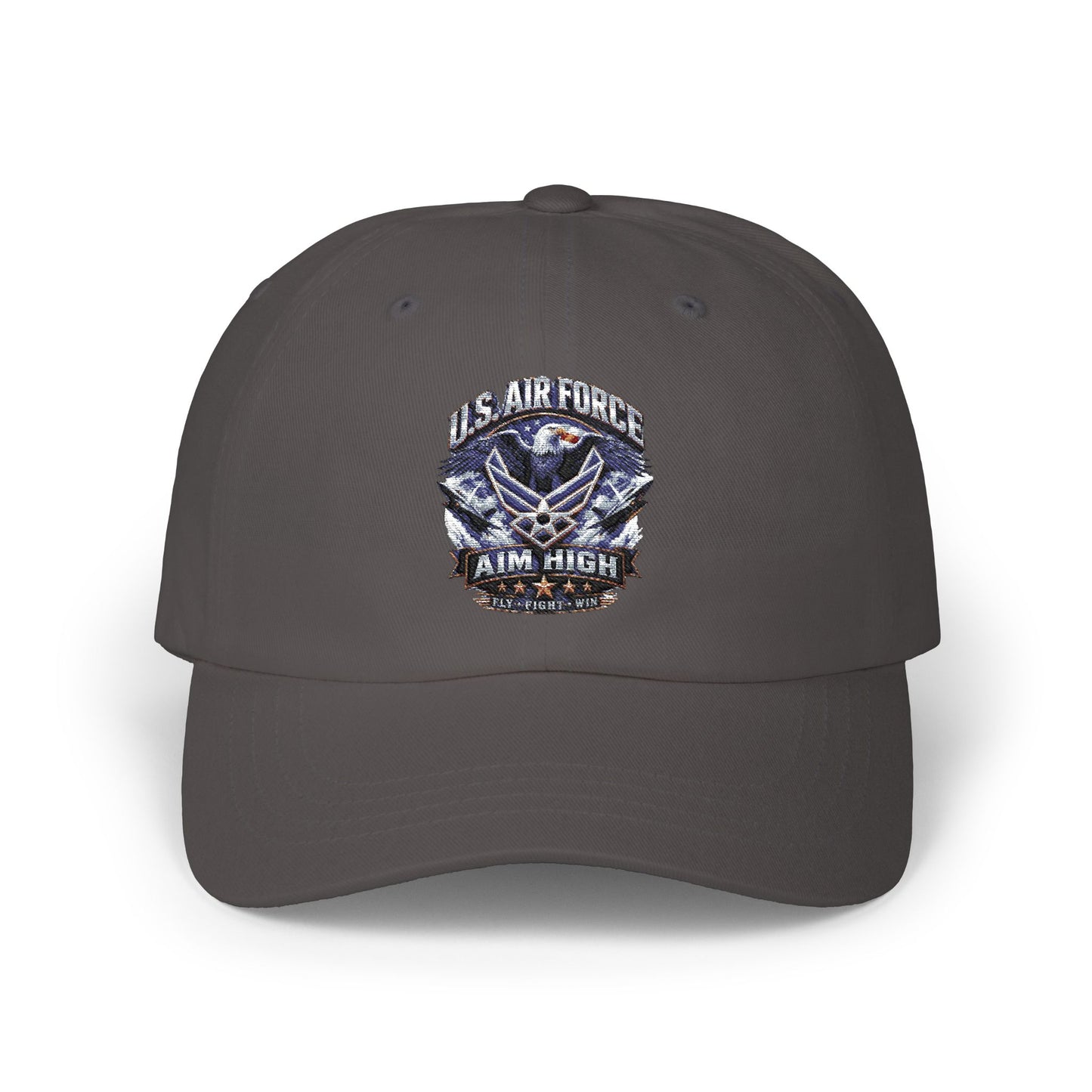 Air Force Dad Cap — 'Aim High' Embroidered Military Dad Hat
