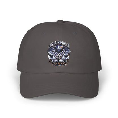 Air Force Dad Cap — 'Aim High' Embroidered Military Dad Hat