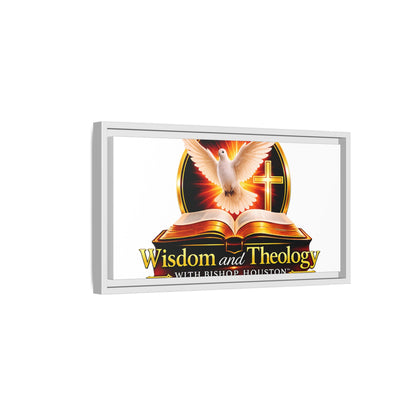 Framed Canvas Print — "Wisdom and Theology" Dove & Bible Wall Art