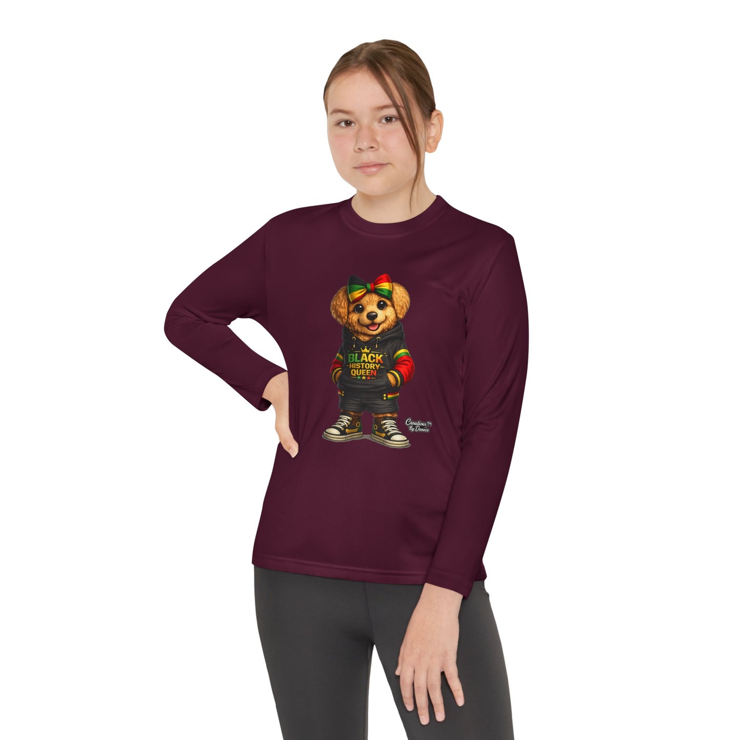 Youth Long Sleeve Tee — Rasta Bear 'Black History' Graphic
