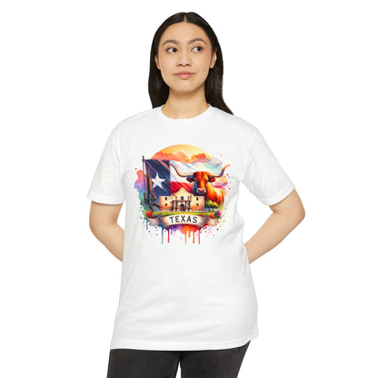 Texas Longhorn T-Shirt – Colorful State Flag & Ranch Design