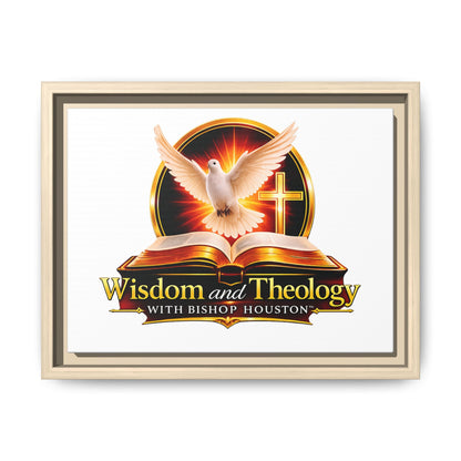 Framed Canvas Print — "Wisdom and Theology" Dove & Bible Wall Art