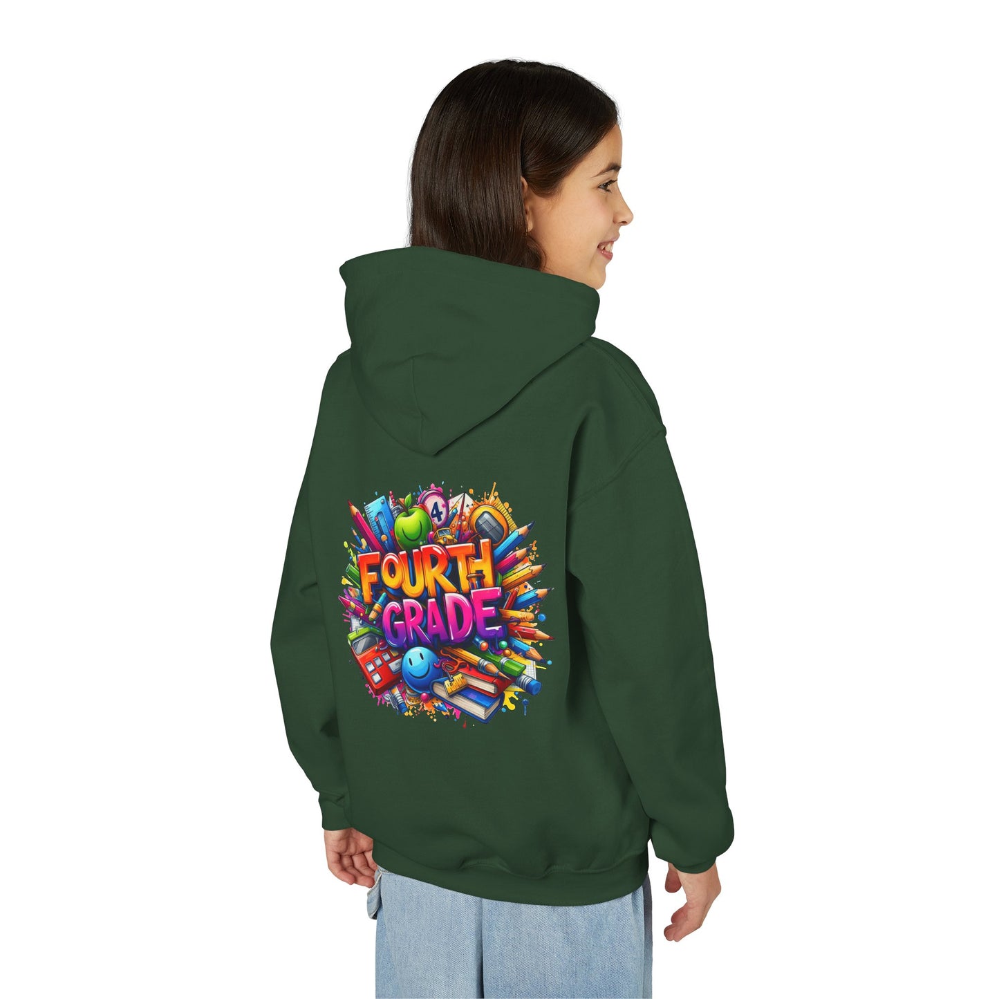 Fourth Grade Youth Hoodie — Colorful Back-to-School Kids Sweatshirt