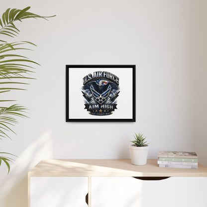 U.S. Air Force 'Aim High' Framed Matte Canvas Wall Art