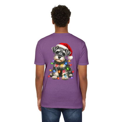 Schnauzer Puppy in Christmas Lights Tee