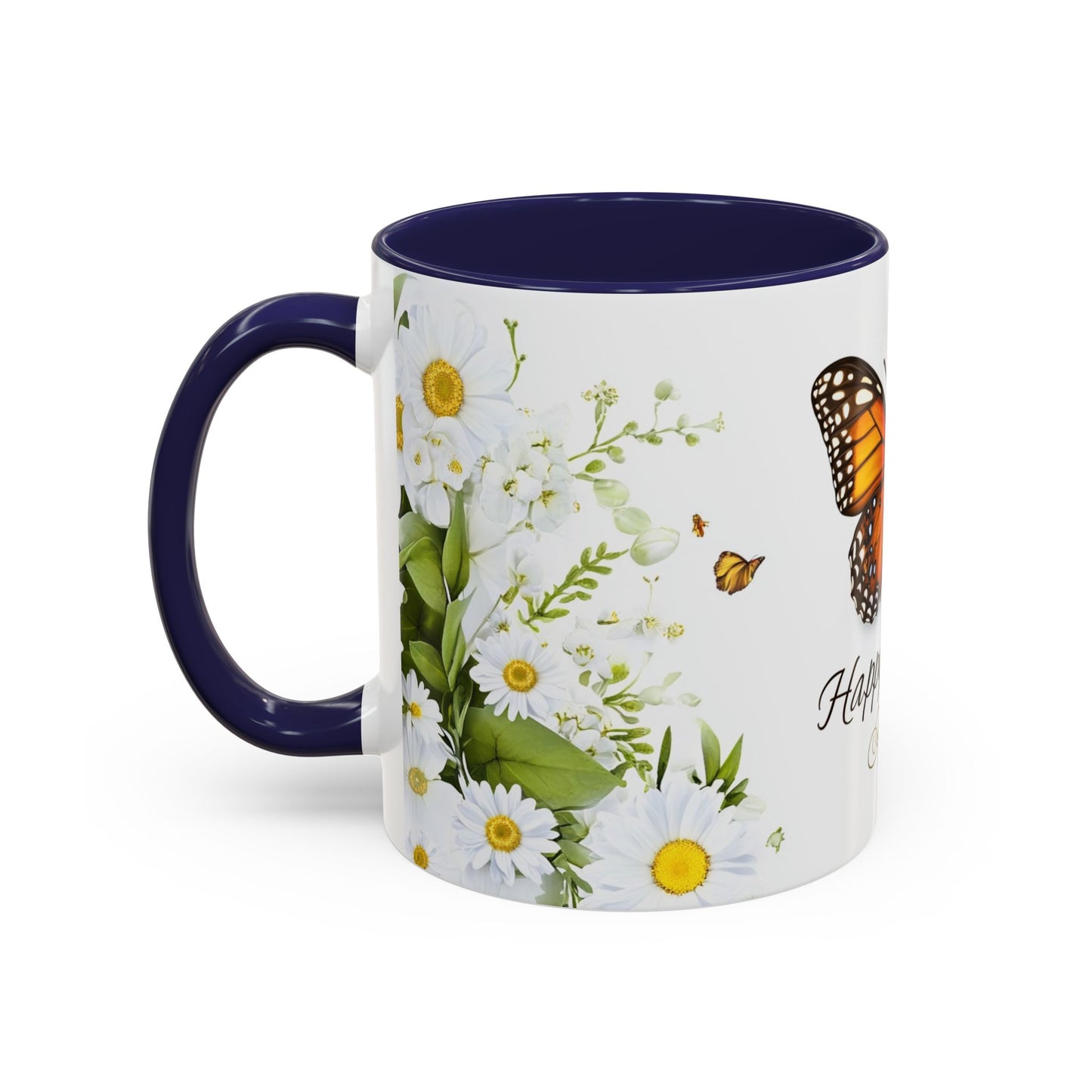Mother's Day Butterfly Coffee Mug – 'Happy Mother's Day' Floral Accent Mug