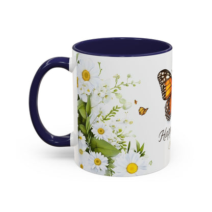 Mother's Day Butterfly Coffee Mug – 'Happy Mother's Day' Floral Accent Mug