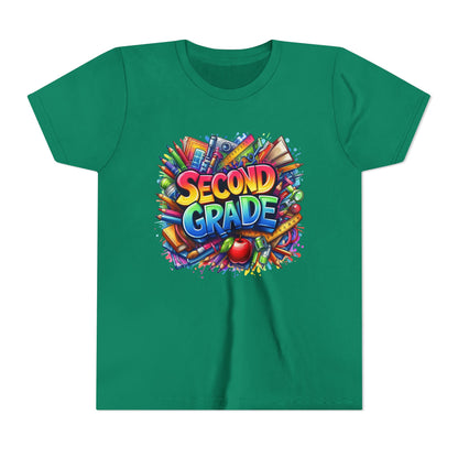 Second Grade Youth Tee — Colorful Back-to-School Kids T-Shirt