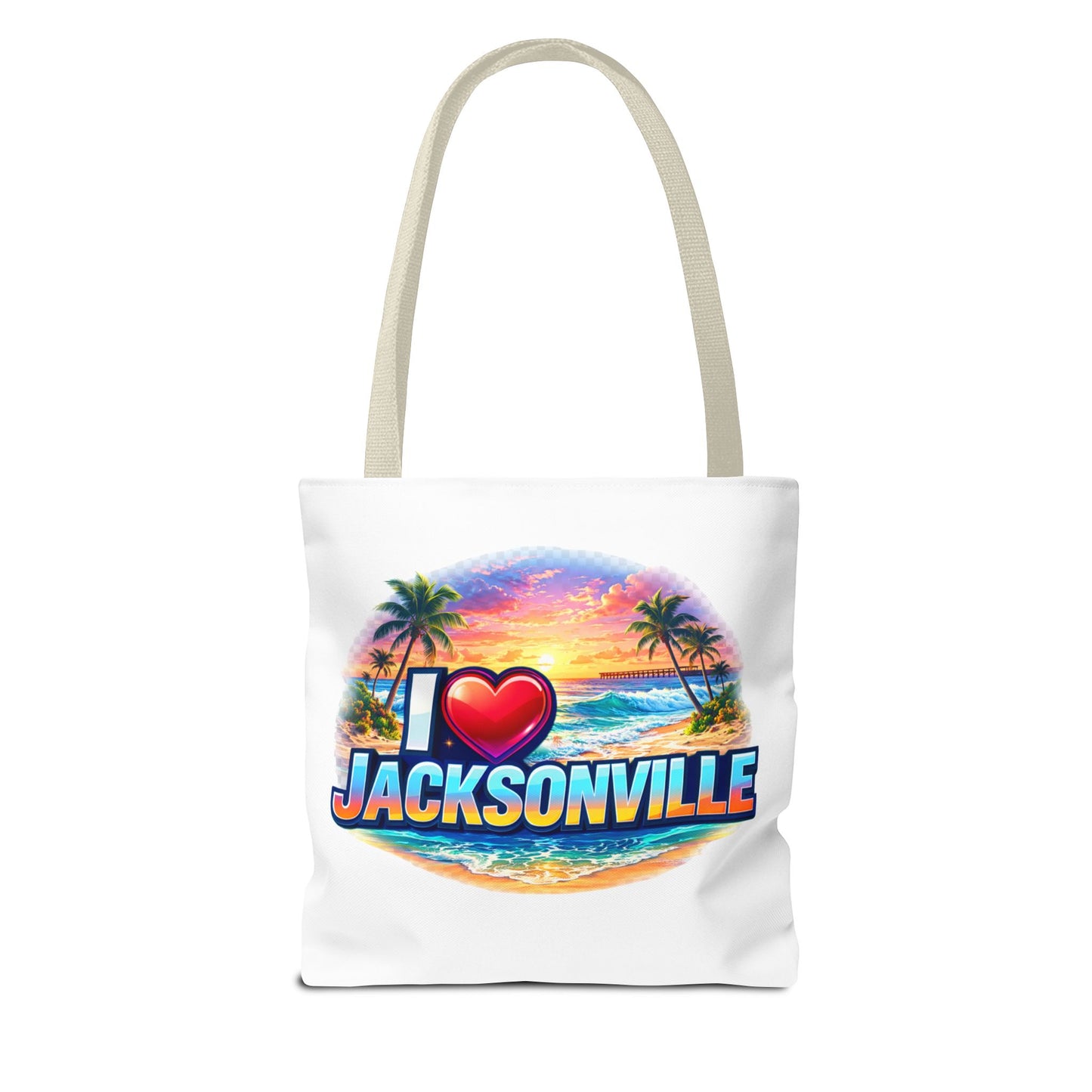 Jacksonville Beach Tote Bag – I  Jacksonville Sunset Graphic
