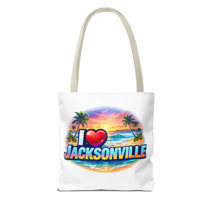 Jacksonville Beach Tote Bag – I  Jacksonville Sunset Graphic