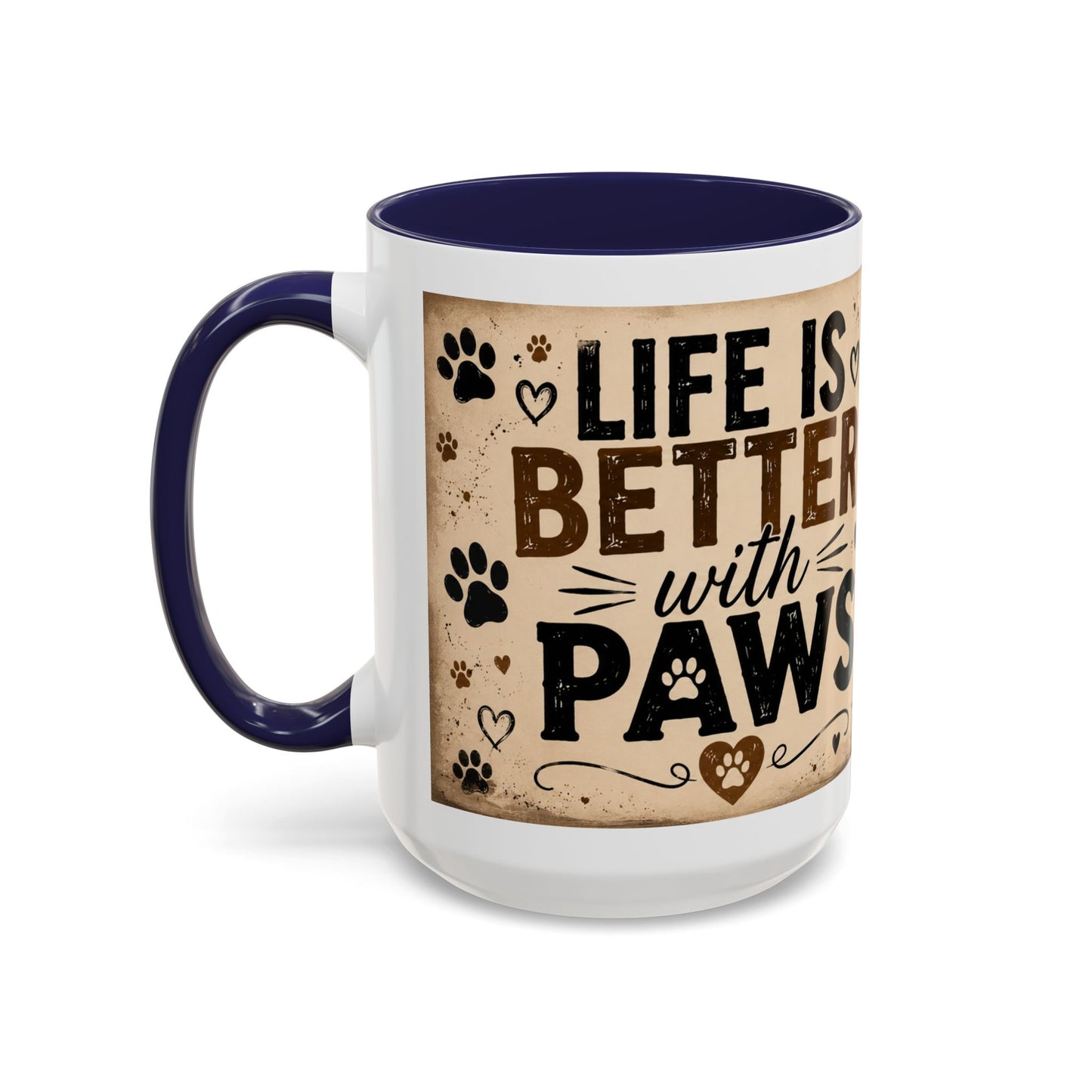 Dog & Cat Coffee Mug - "Less People, More Dogs & Cats" Accent Ceramic Mug