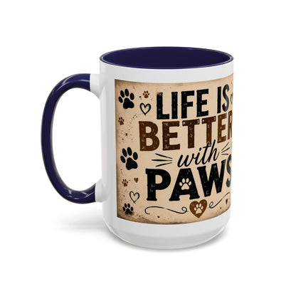 Dog & Cat Coffee Mug - "Less People, More Dogs & Cats" Accent Ceramic Mug